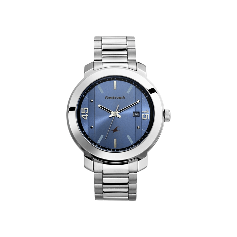 Fastrack Bare Basics 3246SM03 Quartz Date Analog Stainless Steel Strap Men’s Watch