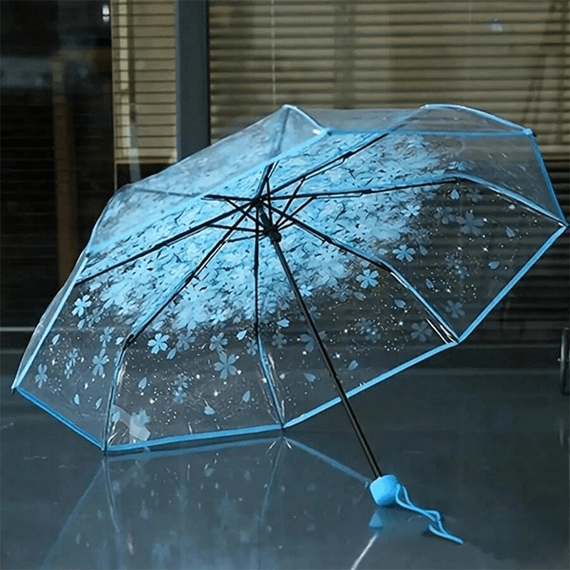Sakura Printed 21-inch 8-rib Transparent Umbrella