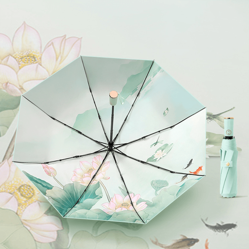 The Blossom Secret 21-inch 8-Rib Inner Floral Print Umbrella