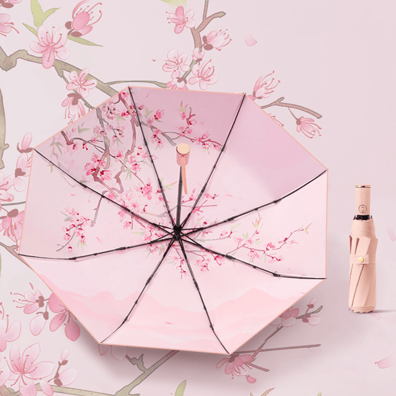 The Blossom Secret 21-inch 8-Rib Inner Floral Print Umbrella