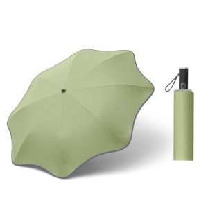Rounded Tips 21-inch 8-Rib Automatic Tri-Fold Umbrella