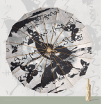 Ink-Wash Heritage 23-inch 16-Rib Wooden Handle Umbrella