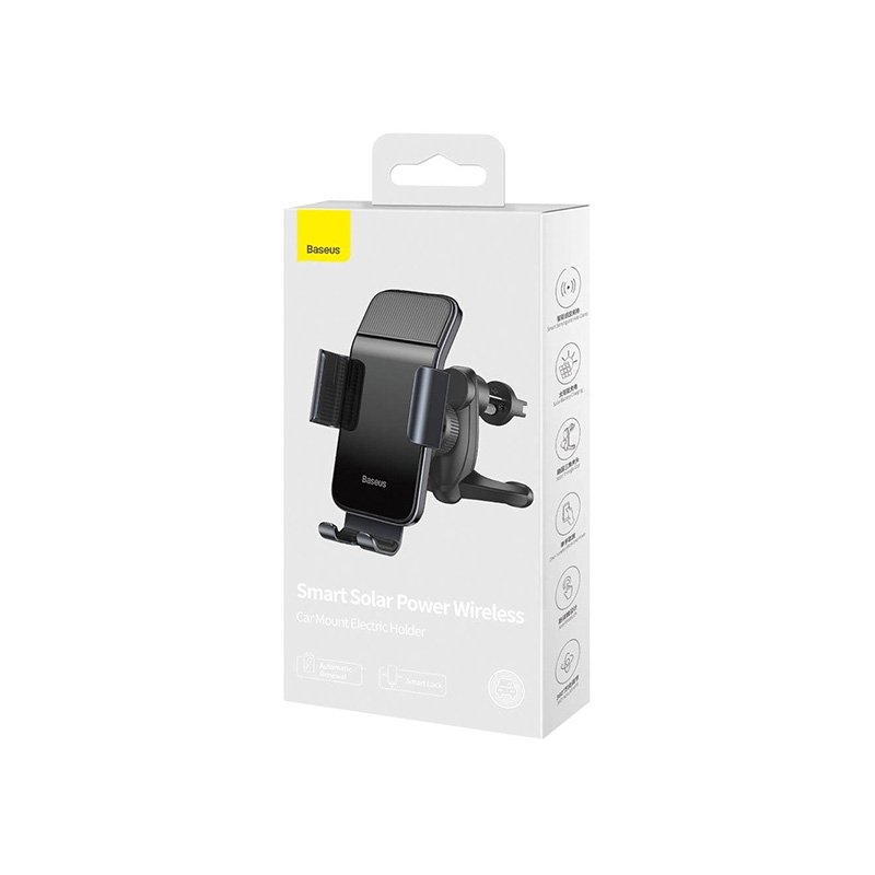 Baseus Smart Solar Power Wireless Car Mount Electric Holder