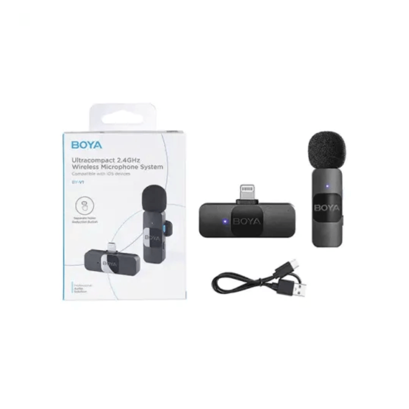 BOYA BY-V2 Ultracompact Dual Channel Wireless Lavalier Microphone for iOS