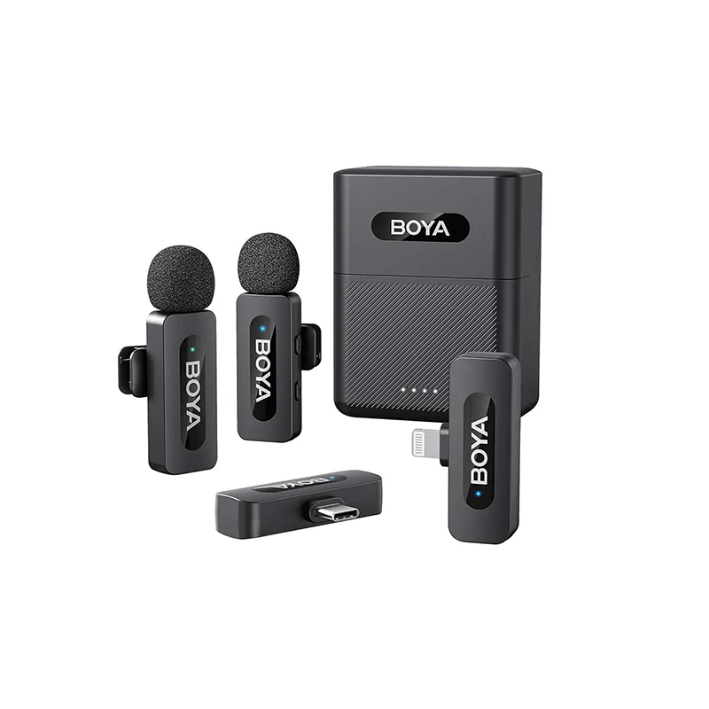 BOYA BY-V3 Combo 2.4GHz Dual-Channel Type-C & Lightning Wireless Microphone