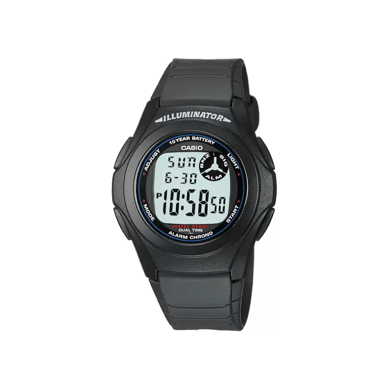 Casio Youth F-200W-1ADF Dual Time Resin Band Unisex Watch