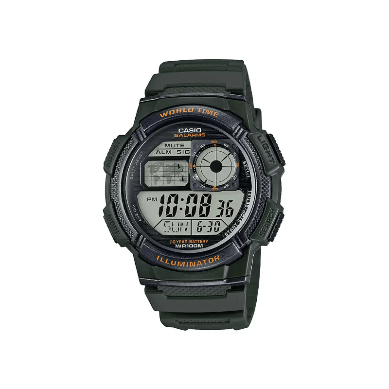 Casio Youth World Time AE-1000W-3AVDF Digital Resin Belt Men’s Watch