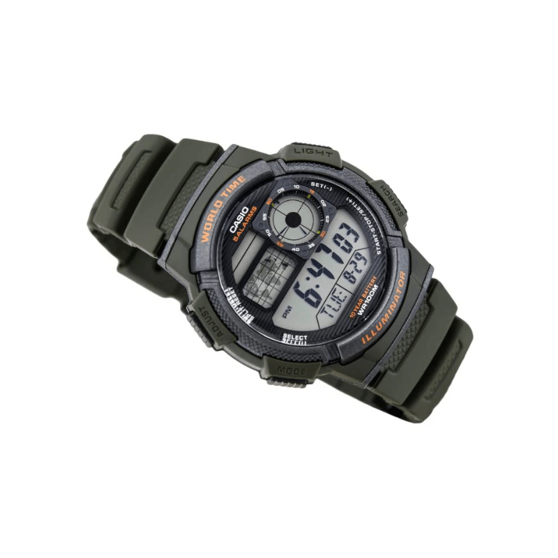 Casio Youth World Time AE-1000W-3AVDF Digital Resin Belt Men’s Watch