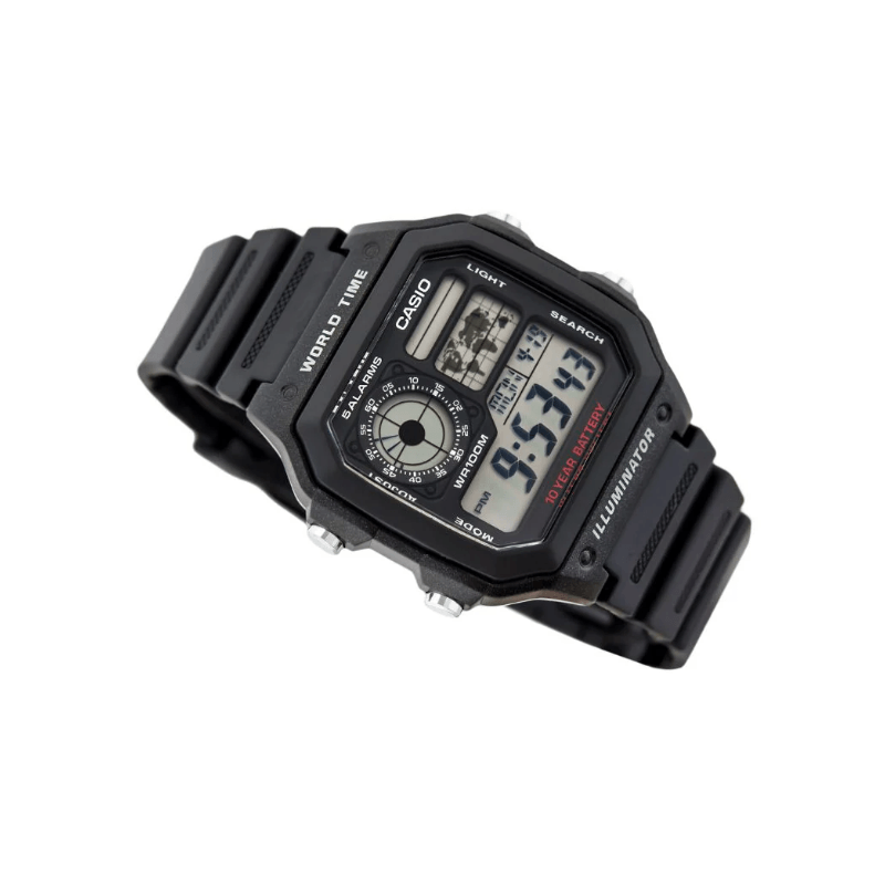 Casio Youth World Time AE-1200WH-1AVDF Digital Resin Belt Men’s Watch