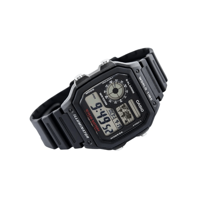 Casio Youth World Time AE-1200WH-1AVDF Digital Resin Belt Men’s Watch