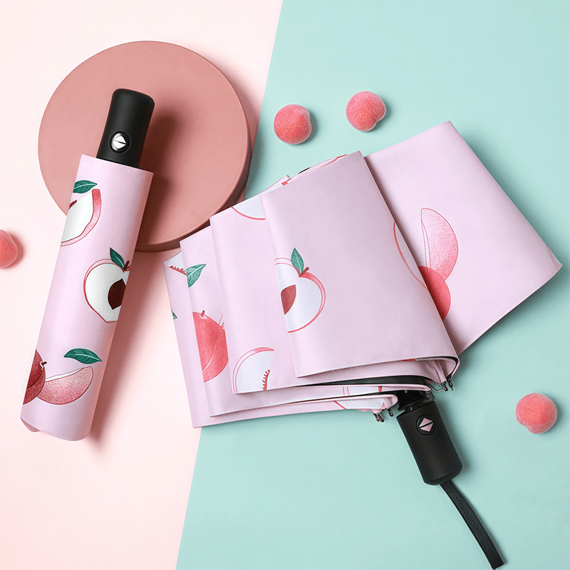 Fruit Print Design Protective Folding Umbrella