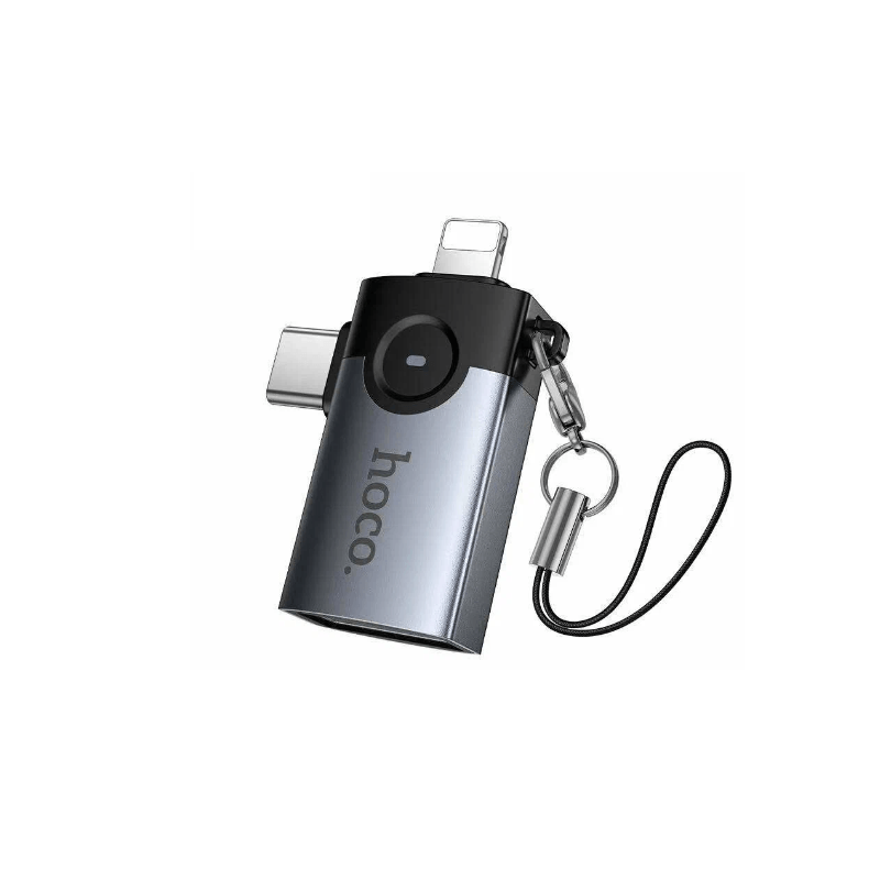 Hoco UA46D 2-in-1 OTG Adapter Lightning & Type-C to USB Converter