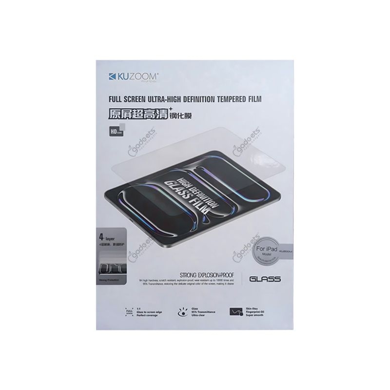 Kuzoom Full Screen HD Tempered Glass for iPad