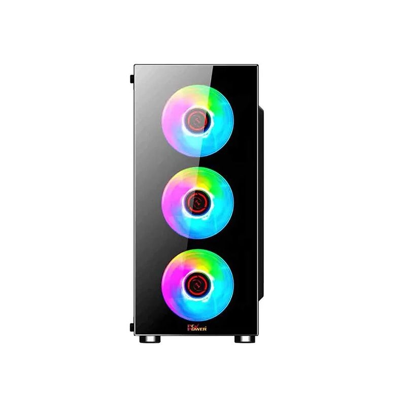 PC Power PP-GS2404 BK Crystal Glass Elite ATX Mid Tower Gaming Casing