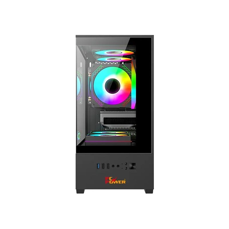 PC Power River View m-ATX 5 ARGB 350W PSU Gaming Casing