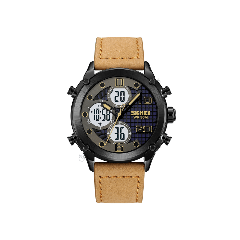 SKMEI 1975 Digital Analog Leather Strap Men’s Watch