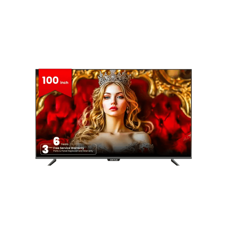 Sony Plus SP100SFVG-3Y 100 Inch Smart Frameless Voice Control 4K UHD Google QLED TV