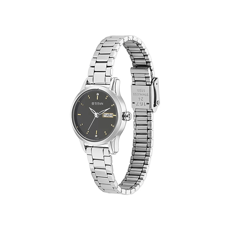 Titan Lagan 2656SM03 Day Date Analog Stainless Steel Women's Watch
