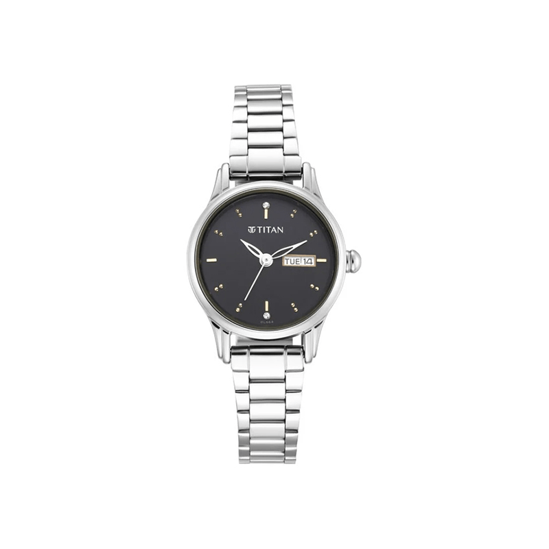 Titan Lagan 2656SM03 Day Date Analog Stainless Steel Women's Watch