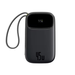 Baseus Qpow 3 45W Digital Display Fast Charging Power Bank With Dual Cable - 20000mAh