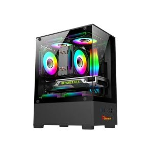 PC Power River View m-ATX 5 ARGB 350W PSU Gaming Casing