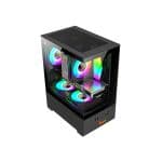 PC Power River View m-ATX 5 ARGB 350W PSU Gaming Casing