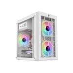 PC Power Spider Web Crystal Mini Tower 3 ARGB Fan Gaming Casing with 230W PSU